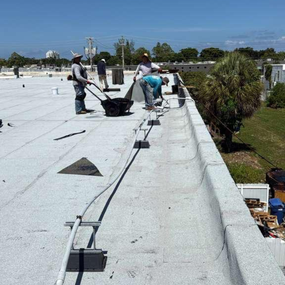 Commercial flat roof work in South Florida