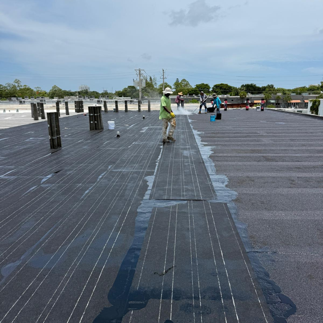 Modified bitumen membrane installation
