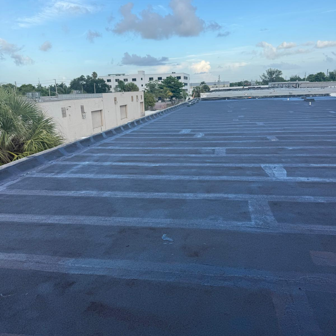 Completed waterproofed flat roof